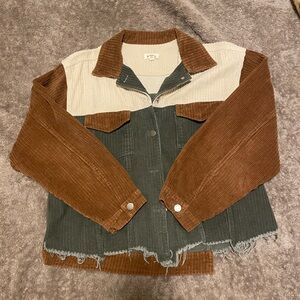 Brown and Green Corduroy Jacket